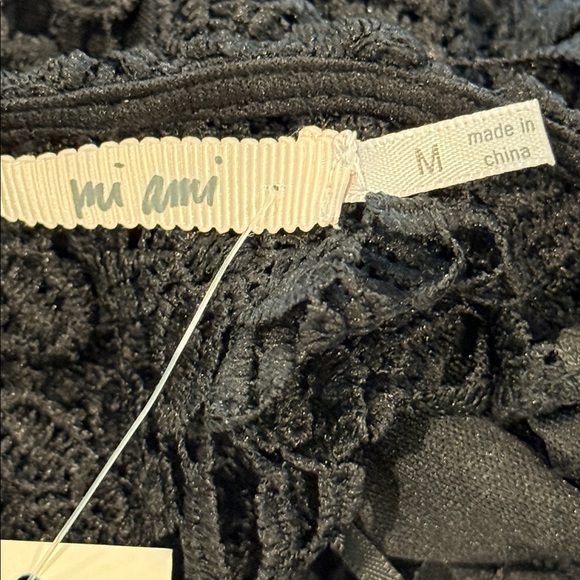 Mi Ami Francesca’s Black Dressy Lined Lace Mini Dress Open Back Fitted NWT M - Picture 3 of 16